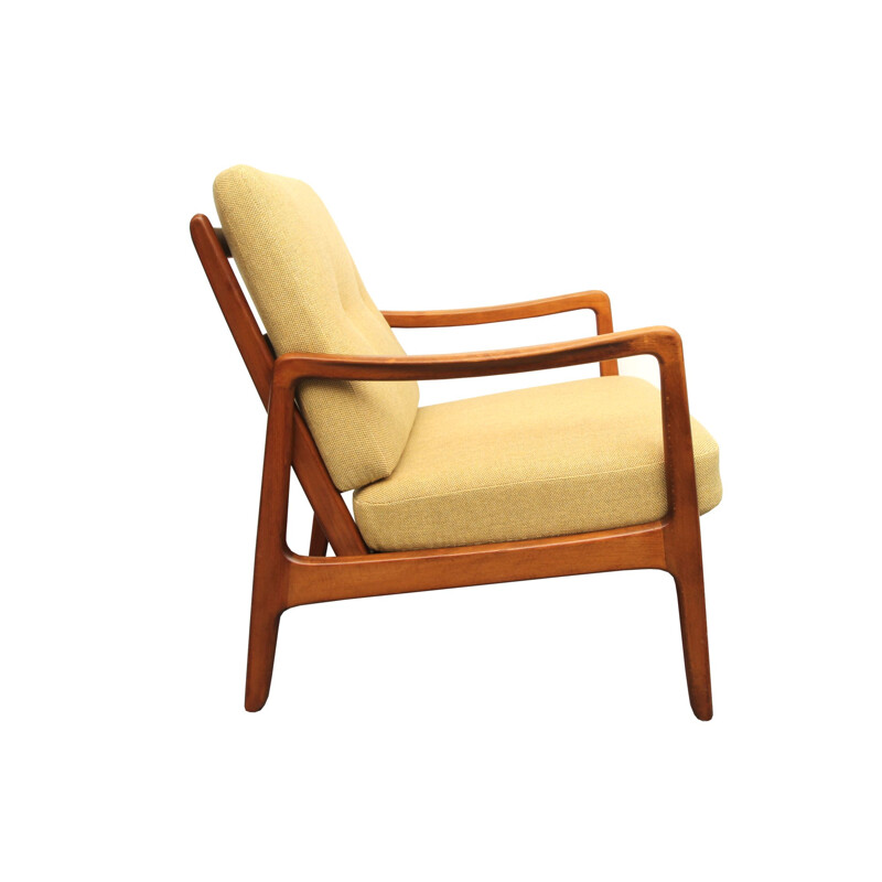 Vintage yellow armchair by Ole Wanscher for France & Daverkosen,1950