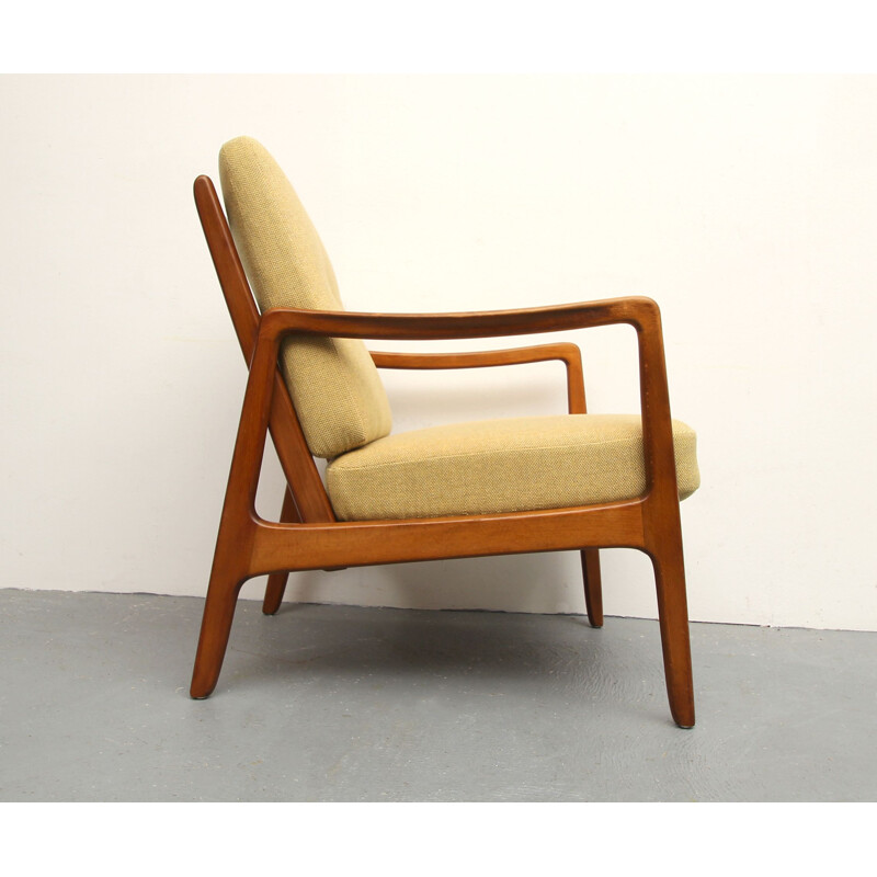 Vintage yellow armchair by Ole Wanscher for France & Daverkosen,1950