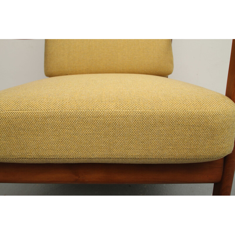 Vintage yellow armchair by Ole Wanscher for France & Daverkosen,1950