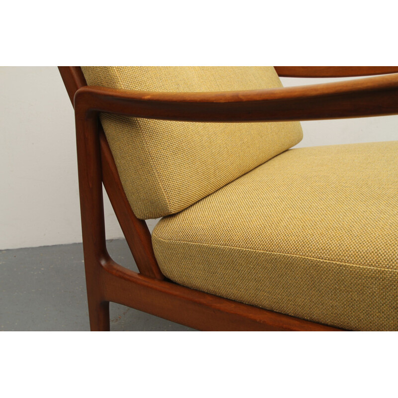 Vintage yellow armchair by Ole Wanscher for France & Daverkosen,1950