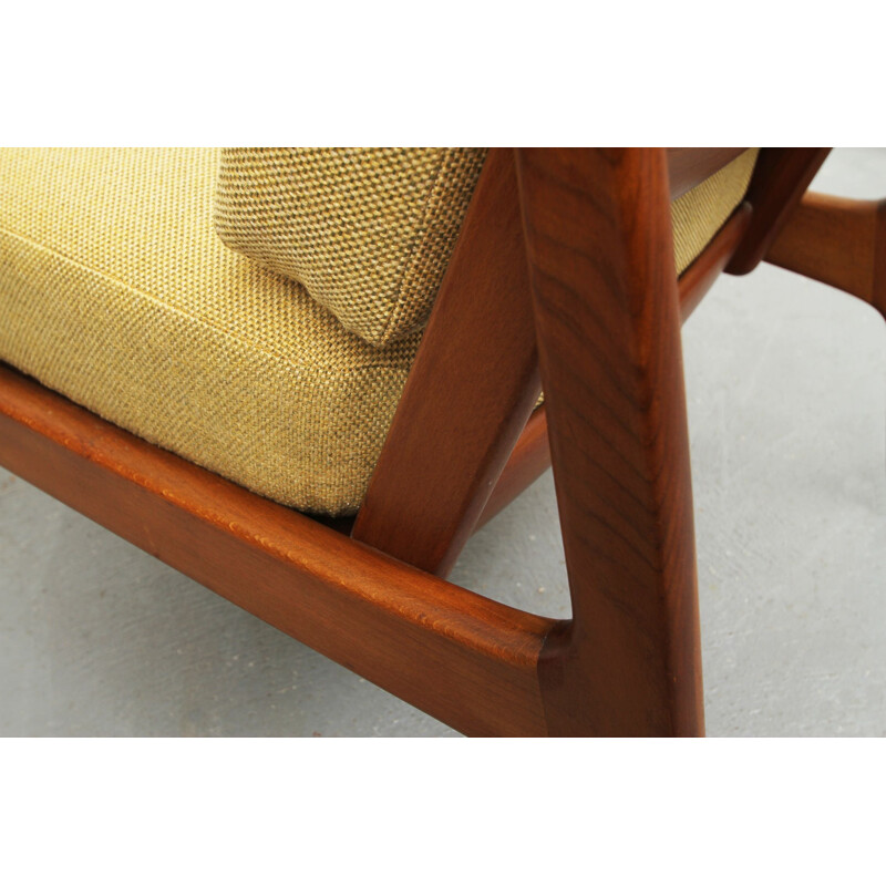 Vintage yellow armchair by Ole Wanscher for France & Daverkosen,1950