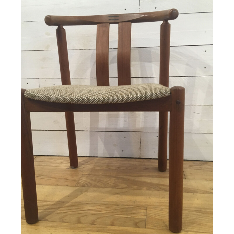 Set of 6 dining chairs in teak and rosewood by Uldum Mobelfabrik, Denmark,1960