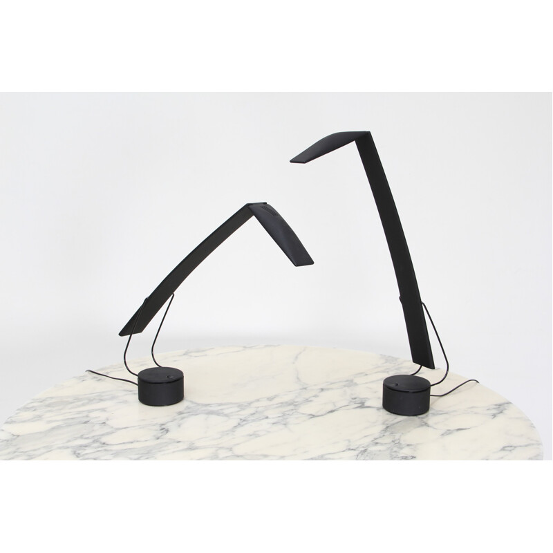 Dove polycarbonate and steel table lamp, Mario BARBAGLIA & Marco COLOMBO - 1980s