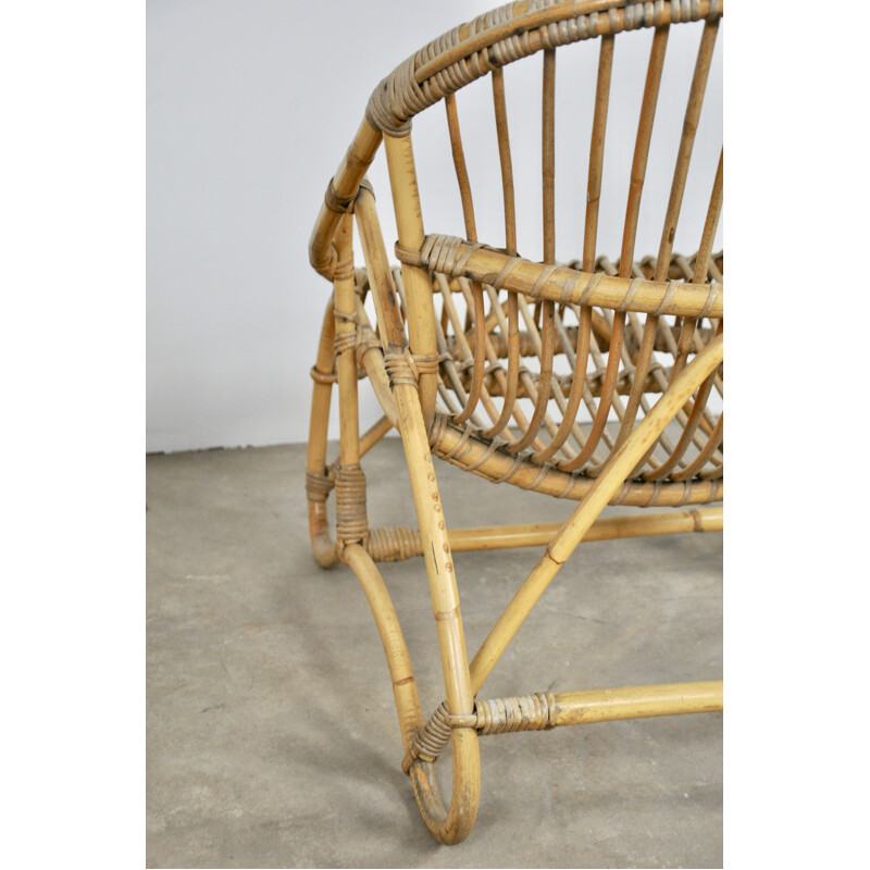 Pair of vintage rattan armchair from the 60s