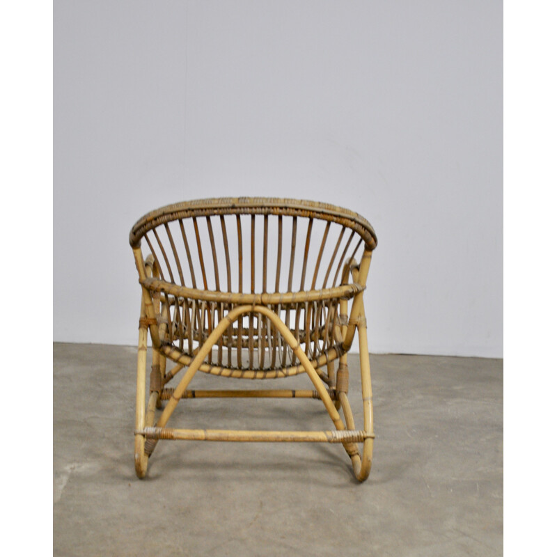 Vintage rattan armchair from the 60s 