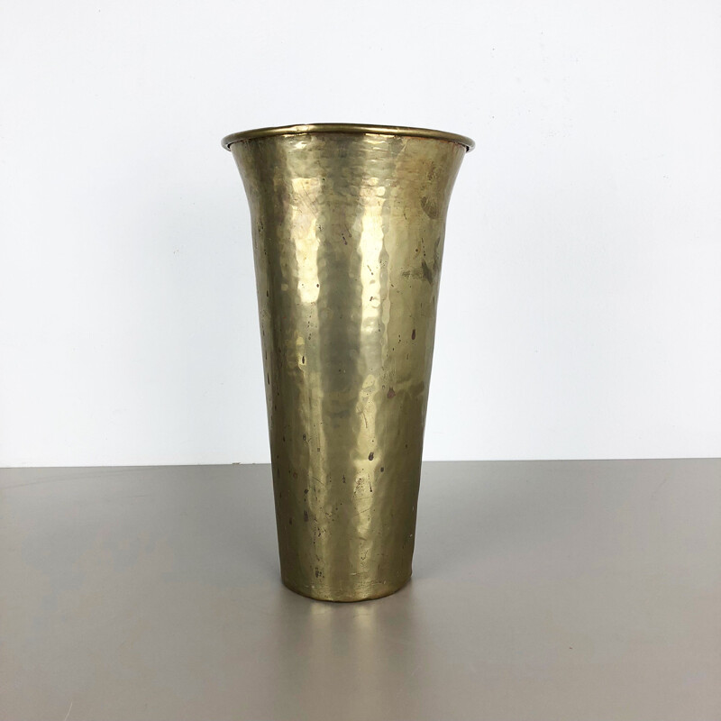 Minimalist brass umbrella stand Schirmstander  1950s 