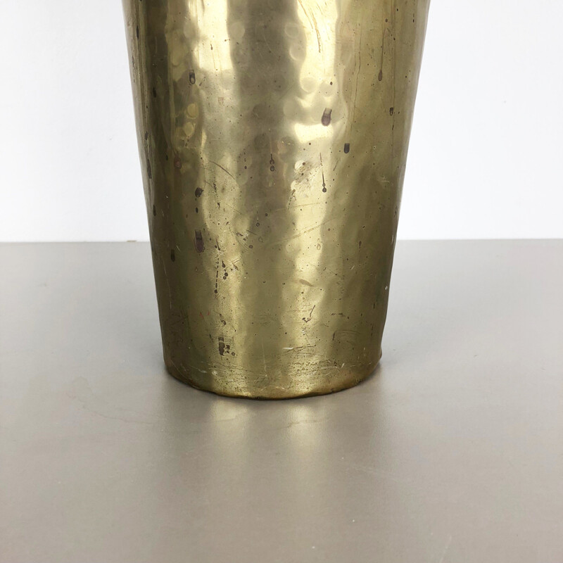 Minimalist brass umbrella stand Schirmstander  1950s 