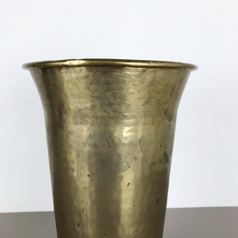 Minimalist brass umbrella stand Schirmstander  1950s 