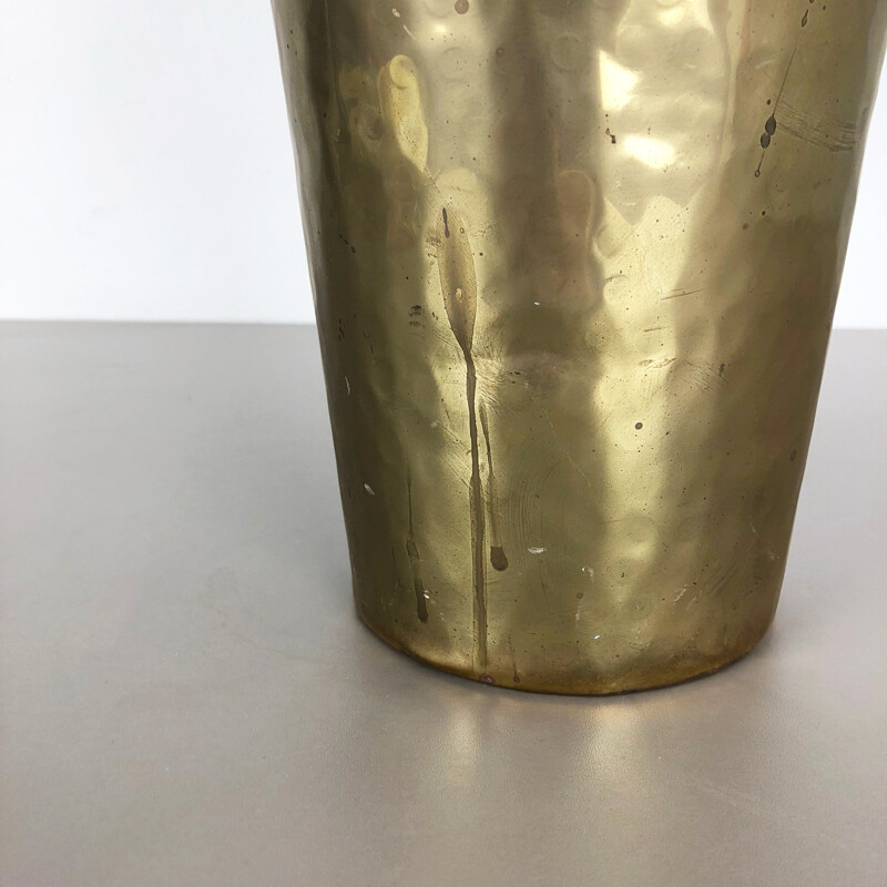 Minimalist brass umbrella stand Schirmstander  1950s 