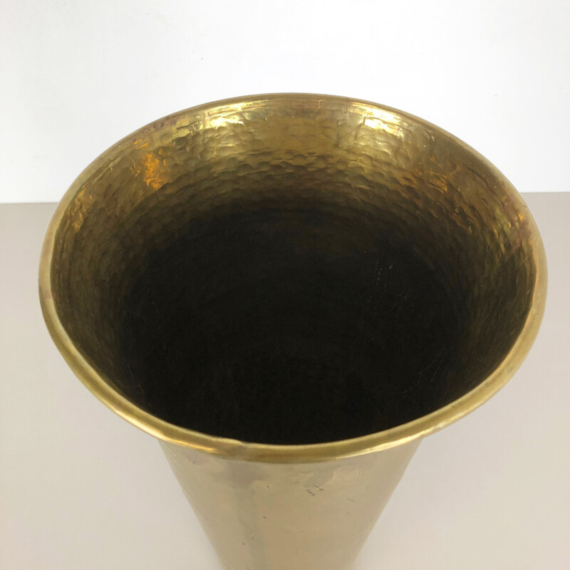 Minimalist brass umbrella stand Schirmstander  1950s 