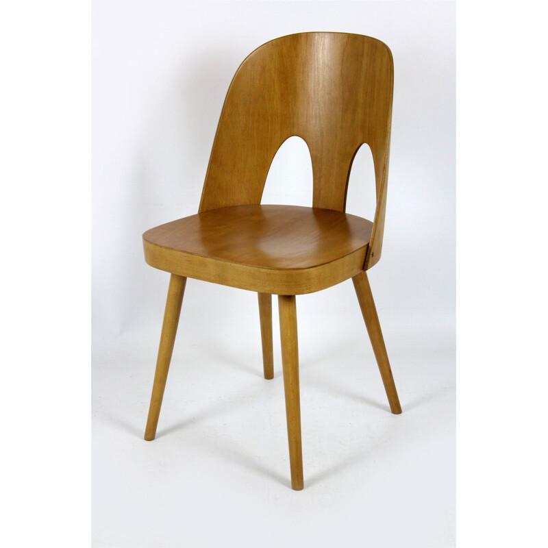 Set of 4 vintage wooden chairs by Oswald Haerdtl for Ton 1960s