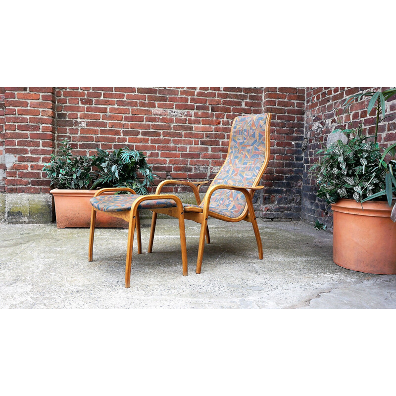 Lamino vintage armchair and Ottoman by Ingve Ekström 1956s