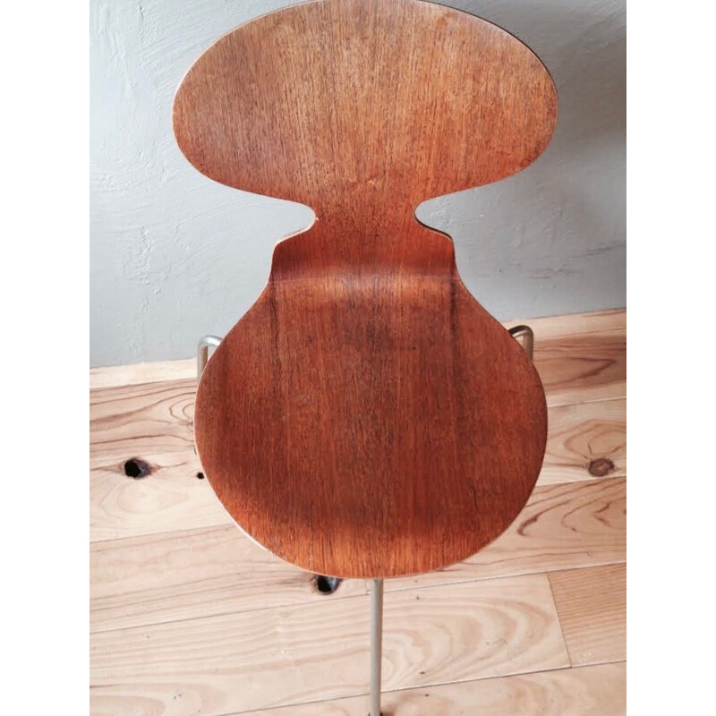 Set of 6 vintage teak chairs by Arne Jacobsen for Fritz Hansen 1950