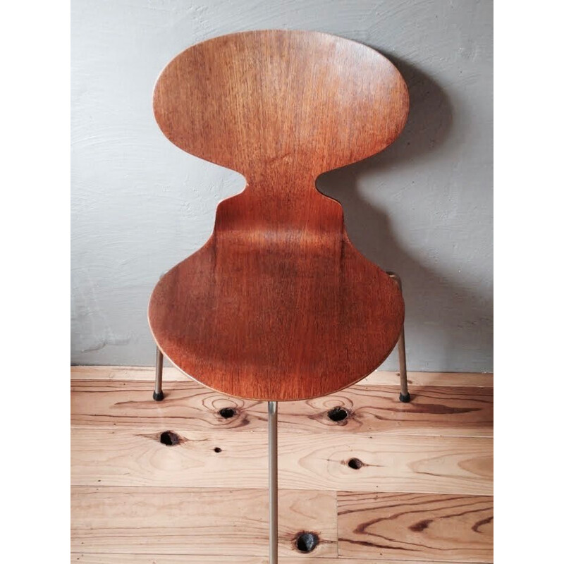 Set of 6 vintage teak chairs by Arne Jacobsen for Fritz Hansen 1950