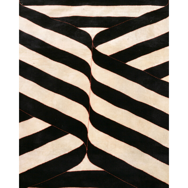 Vintage kinetic rug, France 1975