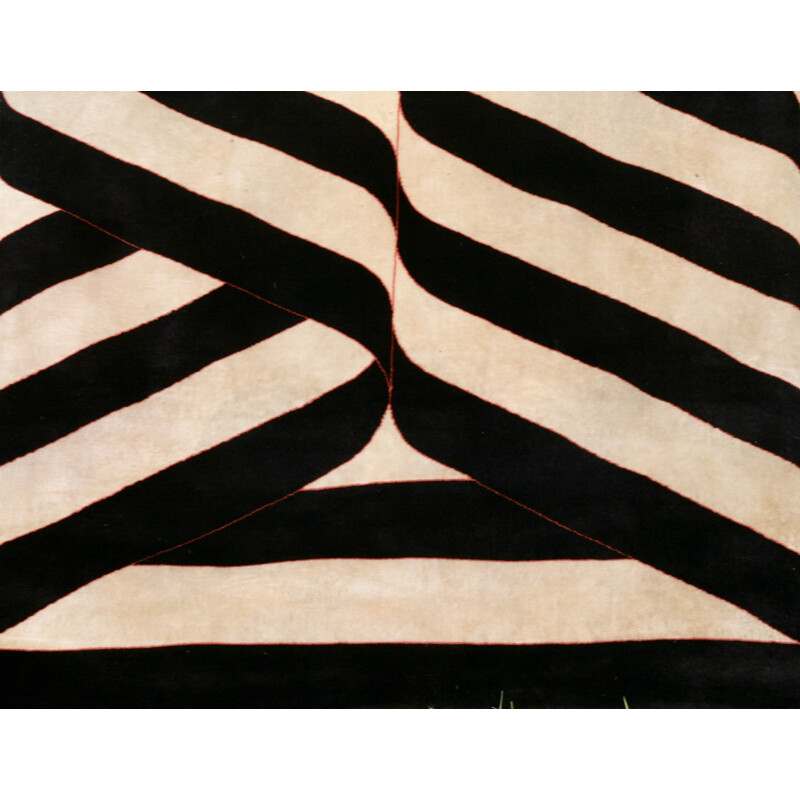 Vintage kinetic rug, France 1975