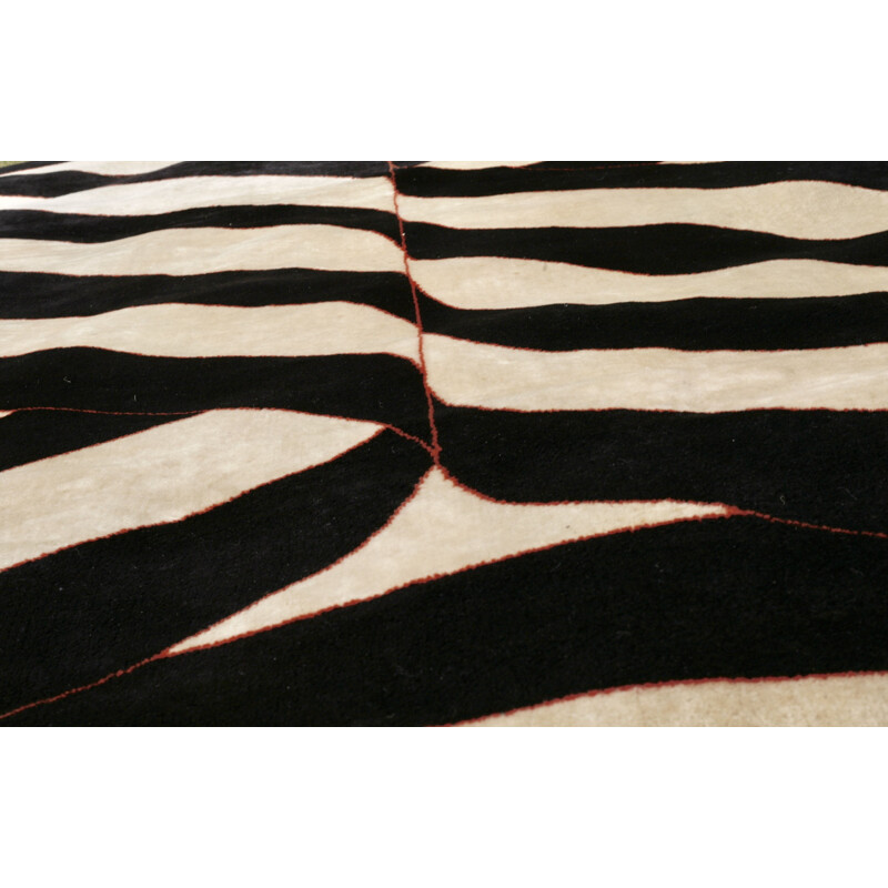 Vintage kinetic rug, France 1975