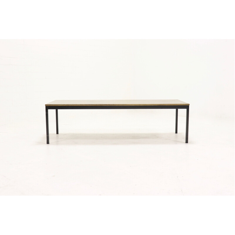 Vintage hout en zwart metaal t spectrum salontafel kW serie van Martin visser, 1960