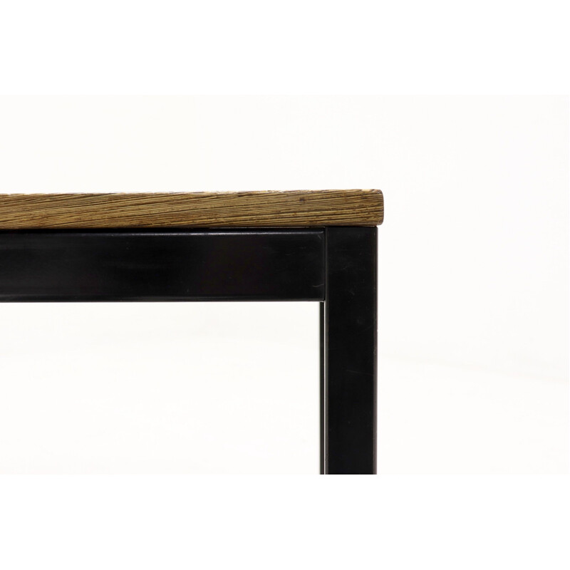 Coffee table t spectrum vintage wood and black metal kW series by Martin visser, 1960