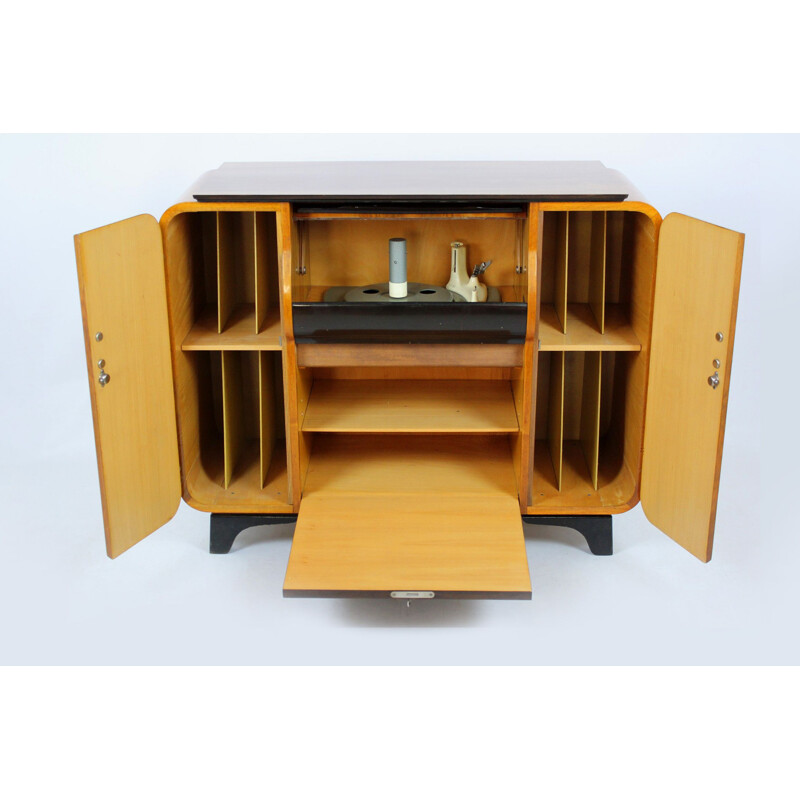 Vintage record player cabinet from Supraphon 1958