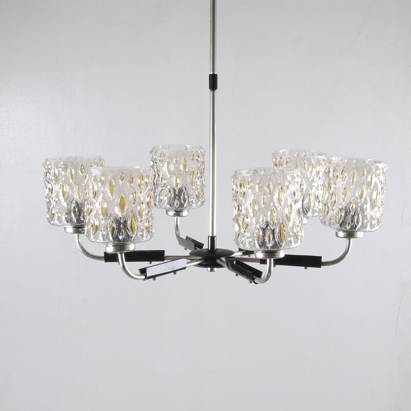 Vintage 6 arm chandelier Yugoslavia 1970s