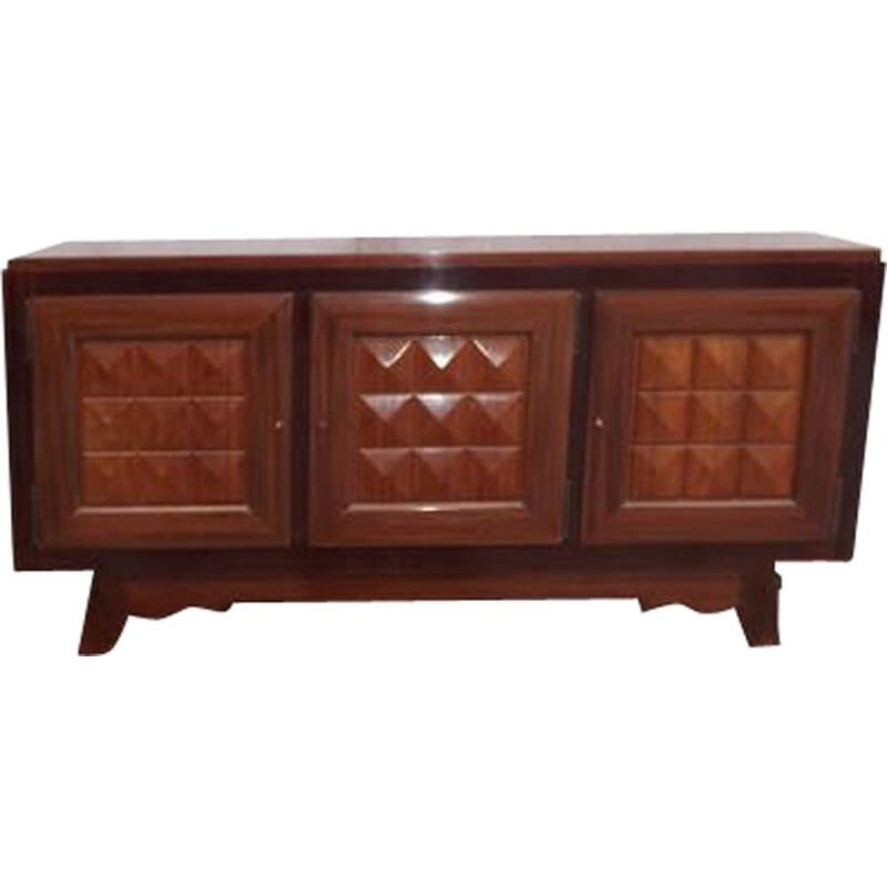 French vintage sideboard by Poisson in mahogany 1940