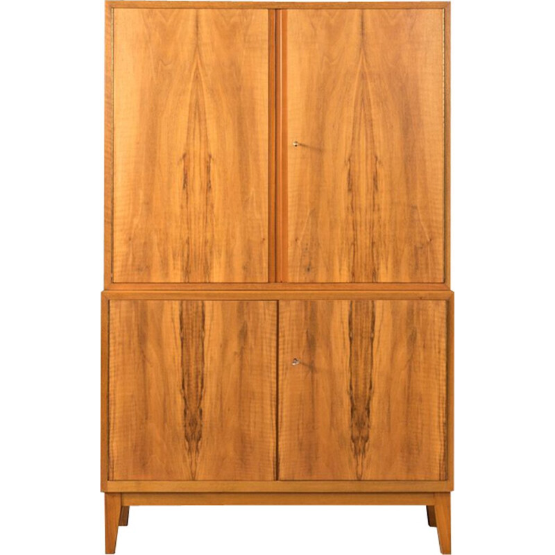 Vintage walnut cupboard by WK Möbel from the 1950s