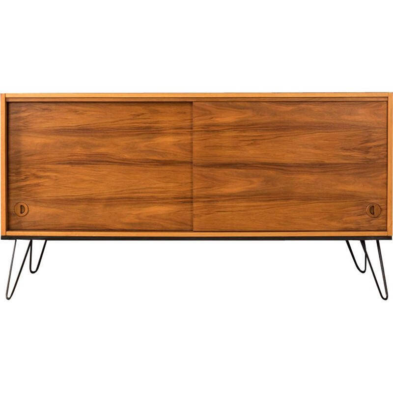 Vintage german sideboard for Musterring in steel and walnut 1950