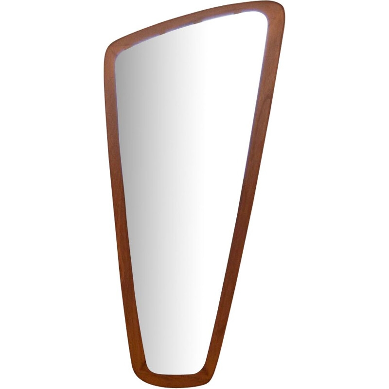 Vintage mirror asymmetric in teak Scandinavian 1960s