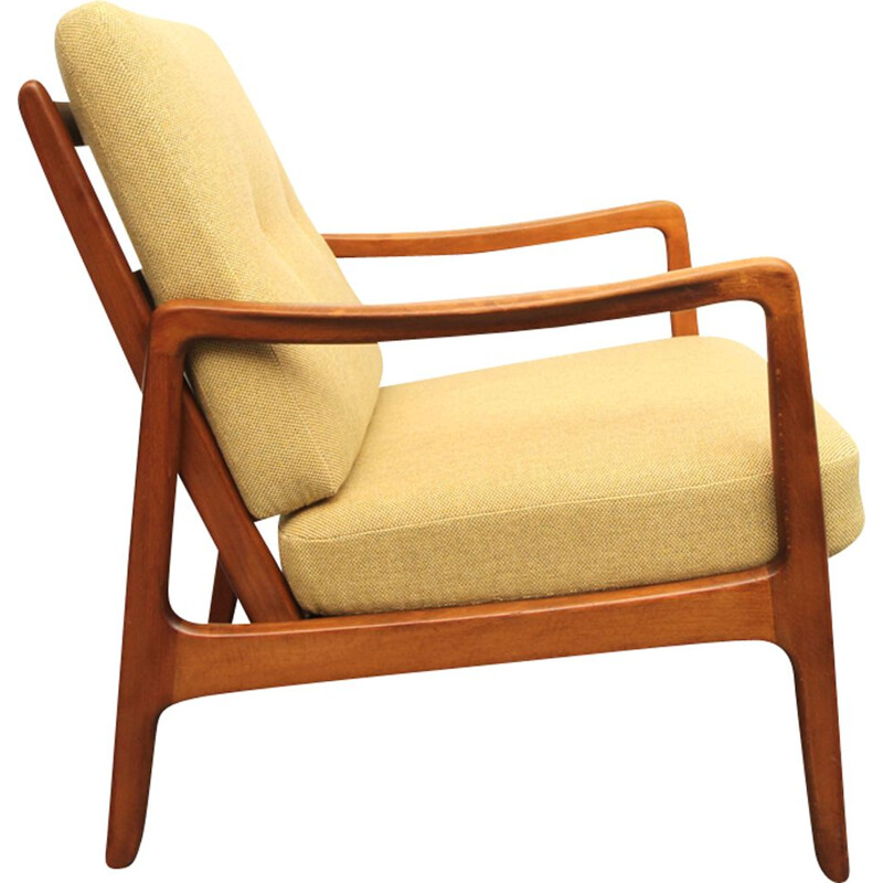 Vintage yellow armchair by Ole Wanscher for France & Daverkosen,1950