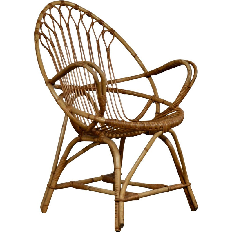 Vintage rattan armchair from the 60s 