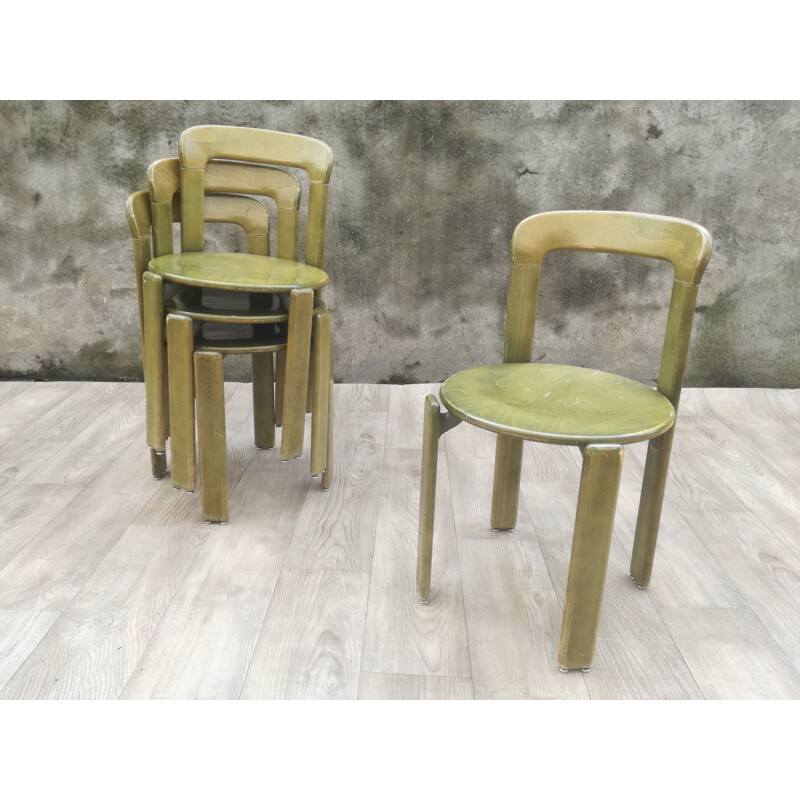 Suite de 4 chaises de salon par Bruno Rey