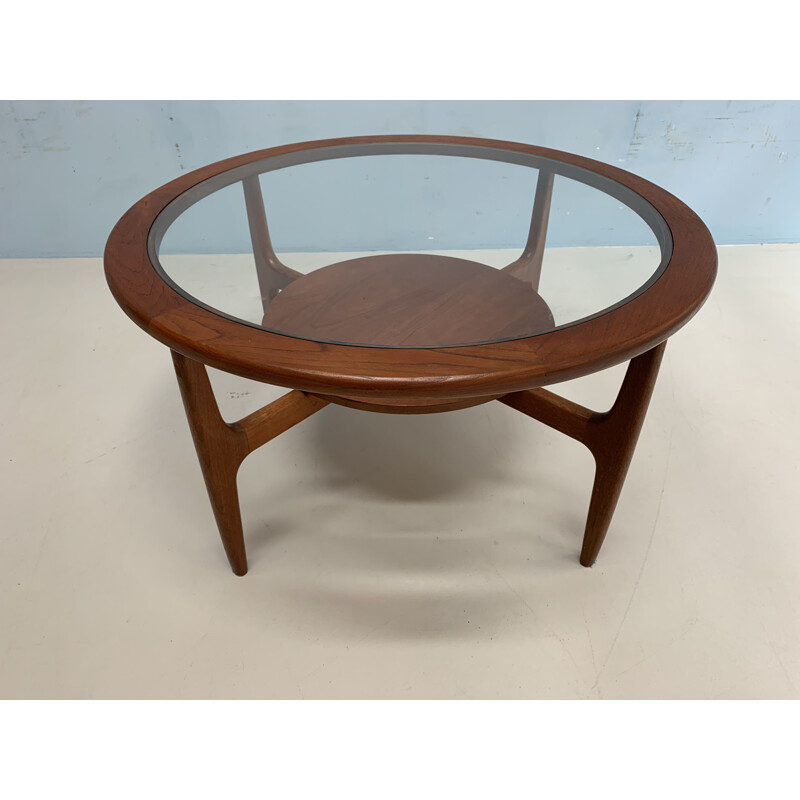 Teak coffee table with glass top by Stonehill