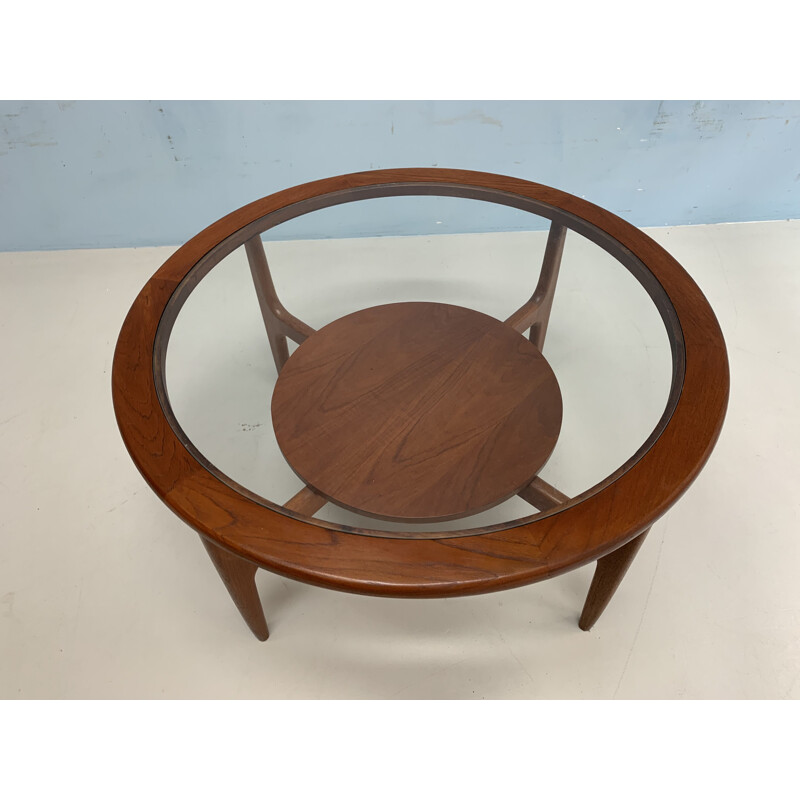 Teak coffee table with glass top by Stonehill