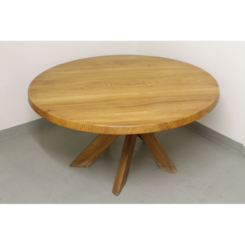 Vintage T21 table by Pierre Chapo in solid elmwood 1970