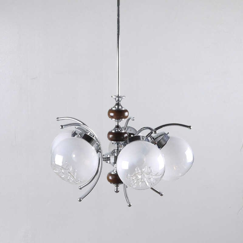 Vintage italian chandelier in Murano glass and metal 1960