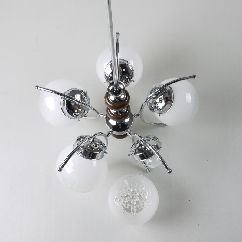 Vintage italian chandelier in Murano glass and metal 1960