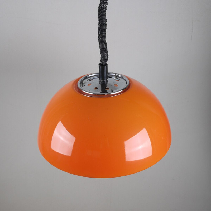 Vintage orange ceiling lamp for Meblo Nova Gorica in plastic and metal 1960