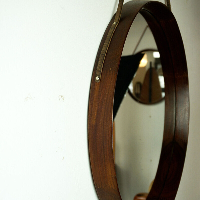 Vintage mirror circular Italian Midcentury