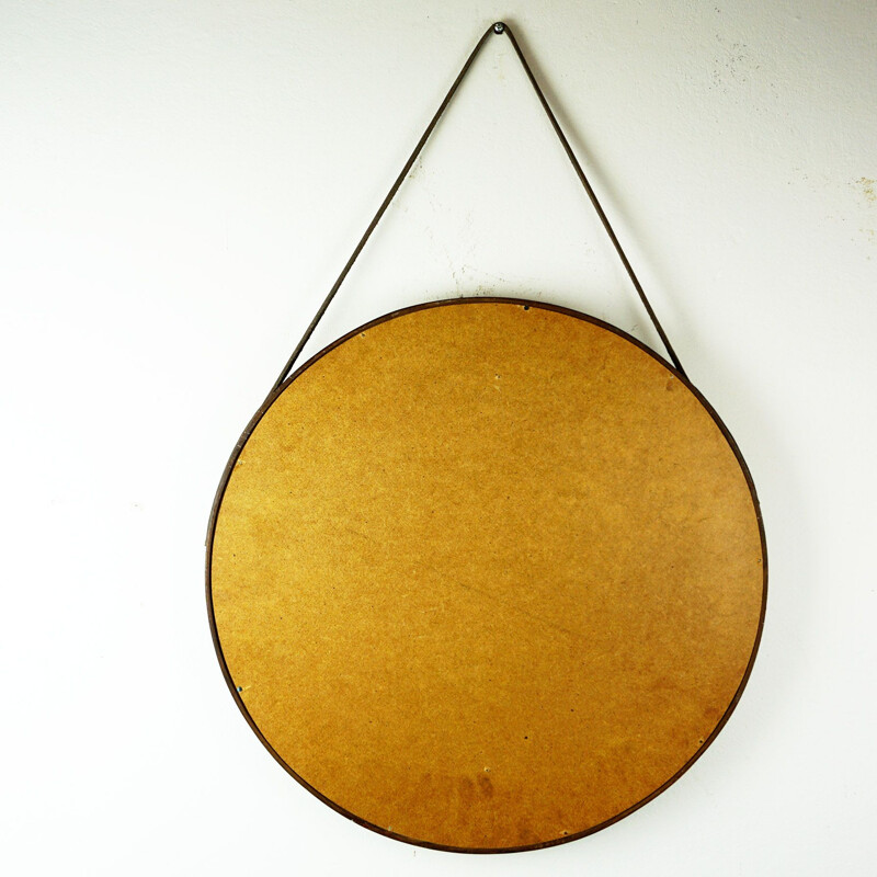 Vintage mirror circular Italian Midcentury