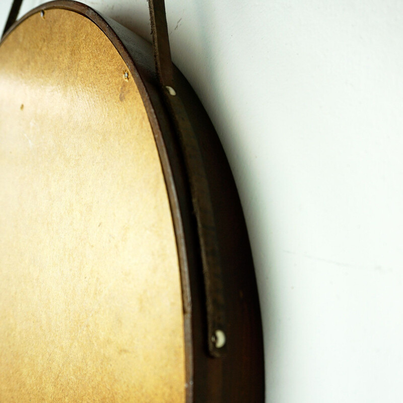 Miroir vintage circulaire Italien milieu du siècle