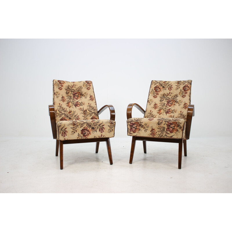 Pair of vintage armchairs by Jindřich Halabala 1960s