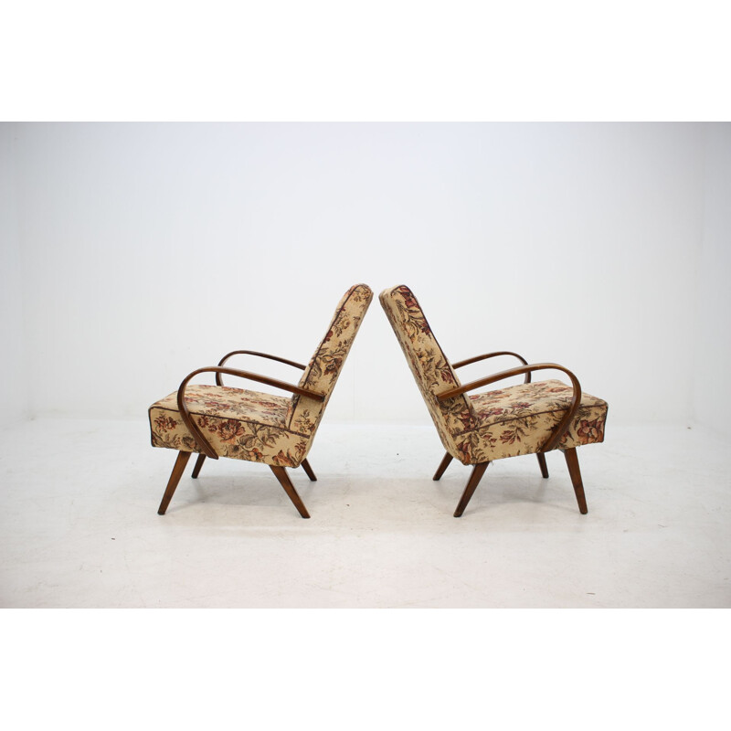 Pair of vintage armchairs by Jindřich Halabala 1960s