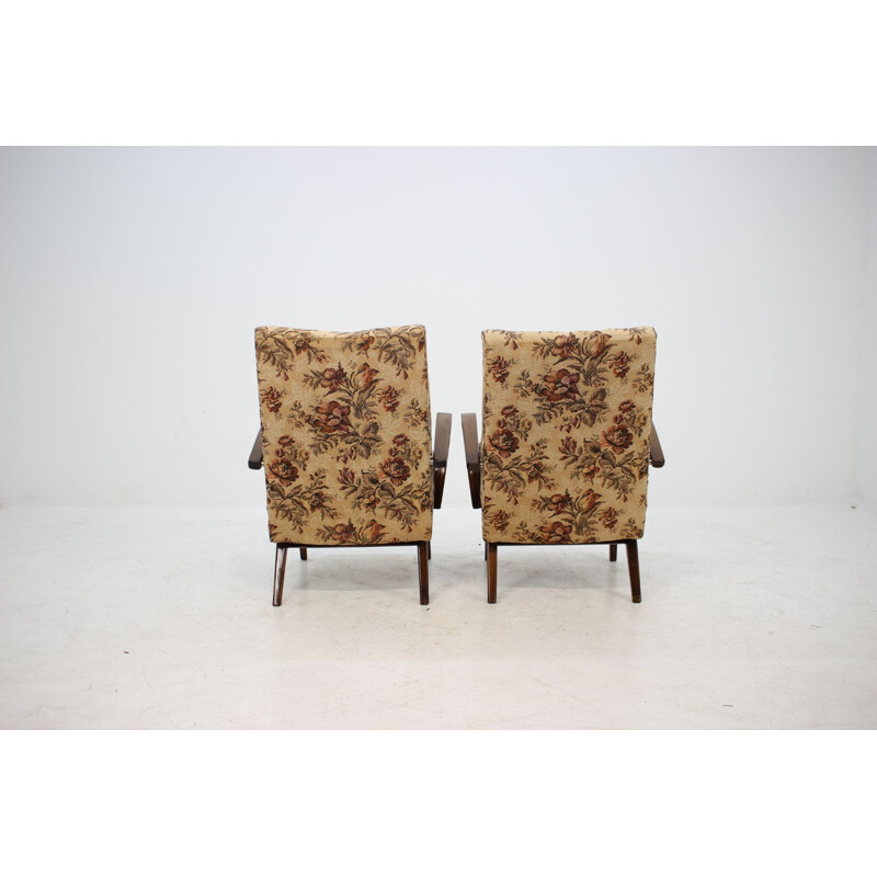 Pair of vintage armchairs by Jindřich Halabala 1960s