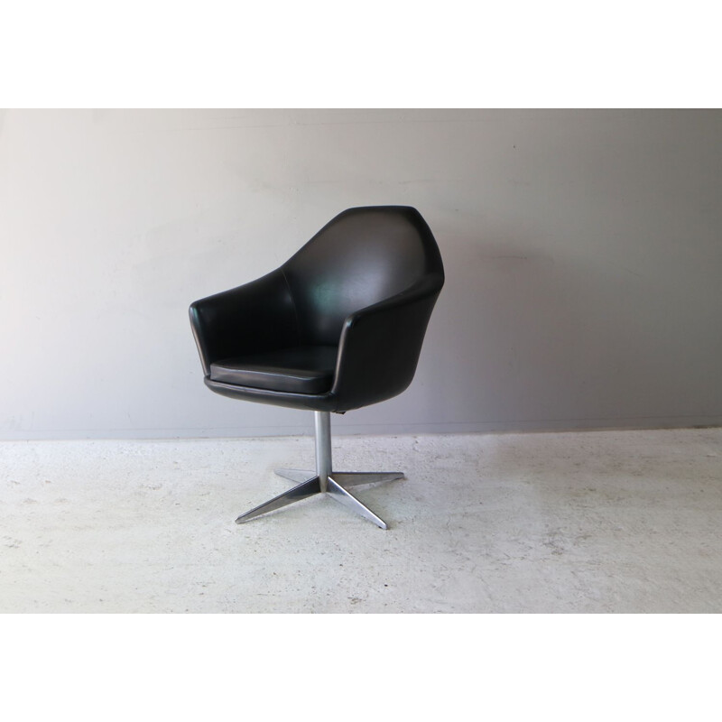 Vintage armchair swivel in vinyl by Modell Denmark 1960s