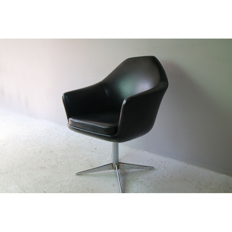 Vintage armchair swivel in vinyl by Modell Denmark 1960s