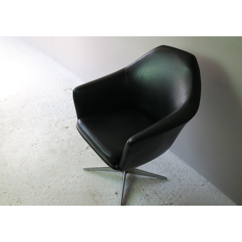 Vintage armchair swivel in vinyl by Modell Denmark 1960s