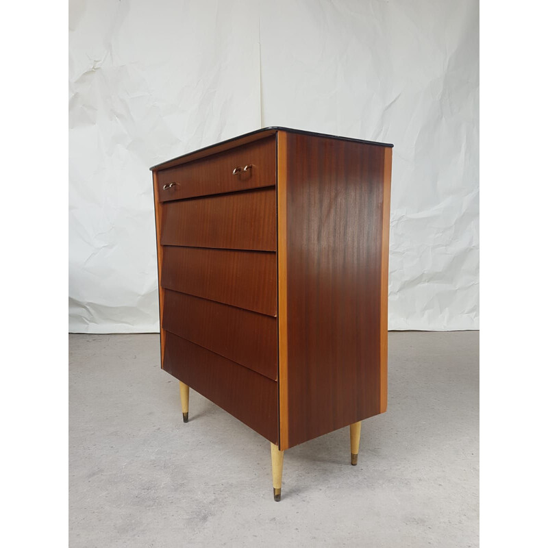 Vintage chest of drawers Avalon Yatton Tallboy in teak 1970