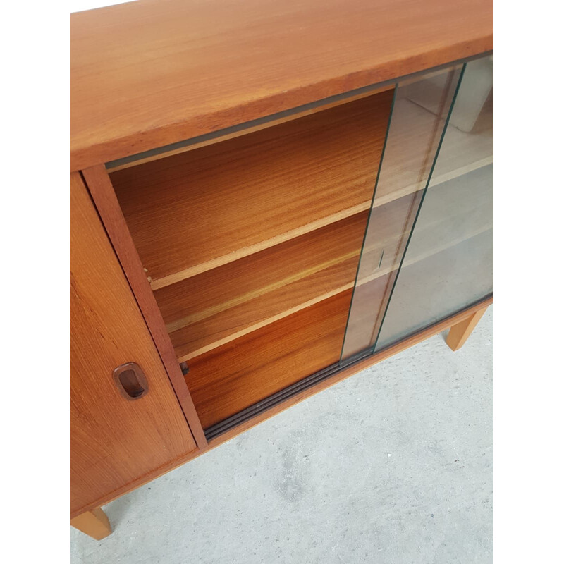 Vintage chest of drawers in Teak and Glass 1970