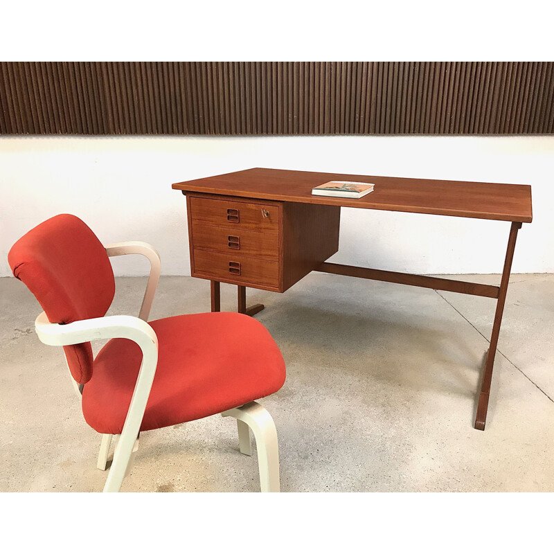 Bureau en teck vintage par Arne Vodder 1960